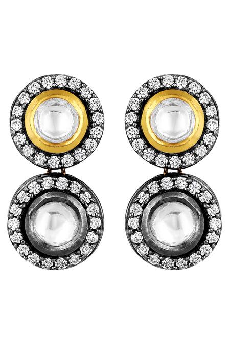 Shop_HRISHA_Gold Plated Crystals, Diamonds, Stones Embellished Choker Set _Online_at_Aza_Fashions