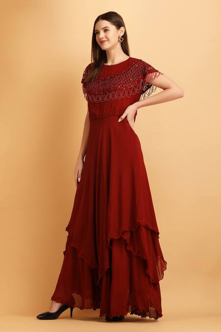 Black Silk Cut Out Shoulder Floor Length Kameez SUMS29721