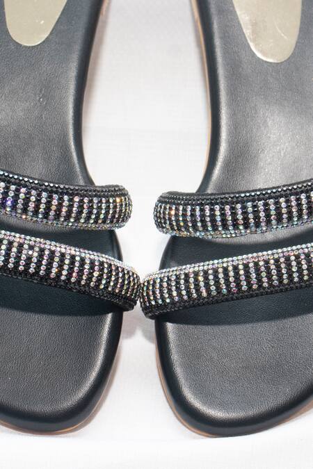 Buy Foot Fuel Black Lucas Rhinestone Studded Flats Online at Aza Fashions Buy_Foot Fuel_Black Lucas Rhinestone Studded Flats _Online_at_Aza_Fashions