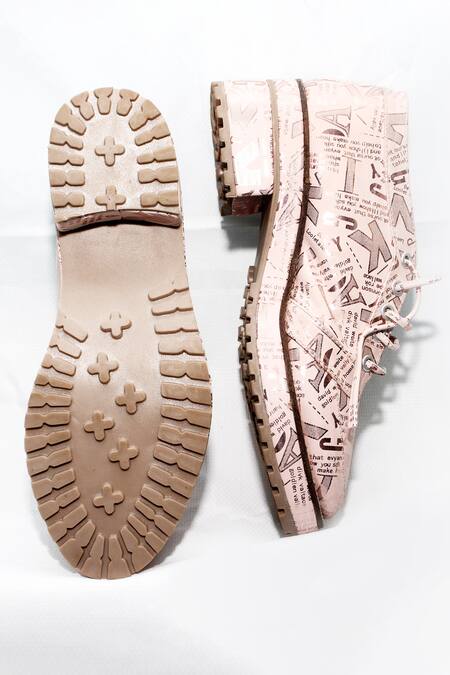 Buy Foot Fuel Pink Jacie Typography Pattern Shoes Online at Aza Fashions Buy_Foot Fuel_Pink Jacie Typography Pattern Shoes _Online_at_Aza_Fashions