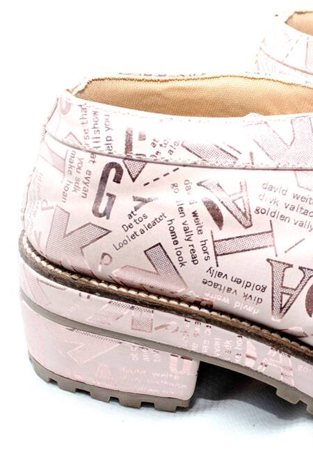 Buy Foot Fuel Pink Jacie Typography Pattern Shoes Buy_Foot Fuel_Pink Jacie Typography Pattern Shoes