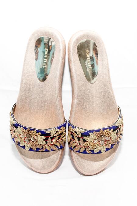 Buy Foot Fuel Gold Lillian Embroidered Flats Online at Aza Fashions Buy_Foot Fuel_Gold Lillian Embroidered Flats _Online_at_Aza_Fashions