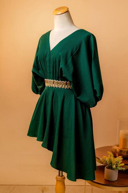 Mehraki_Gold Zari, Cut Work Zardozi And Cutdana Embroidered Belt_Online_at_Aza_Fashions