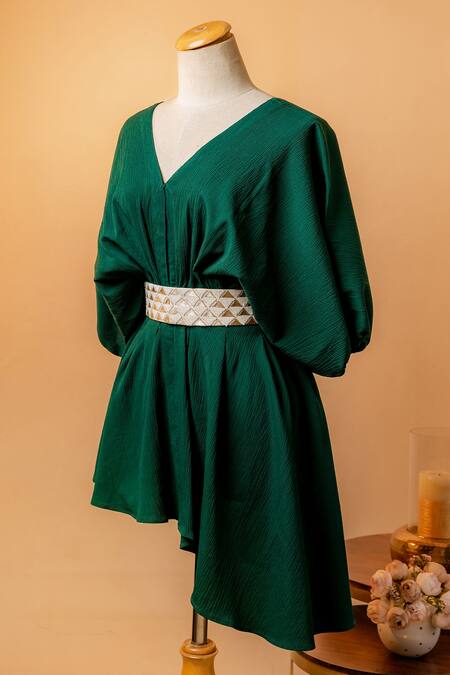 Buy_Mehraki_Ivory Beads And Kasab Embroidered Belt _Online_at_Aza_Fashions