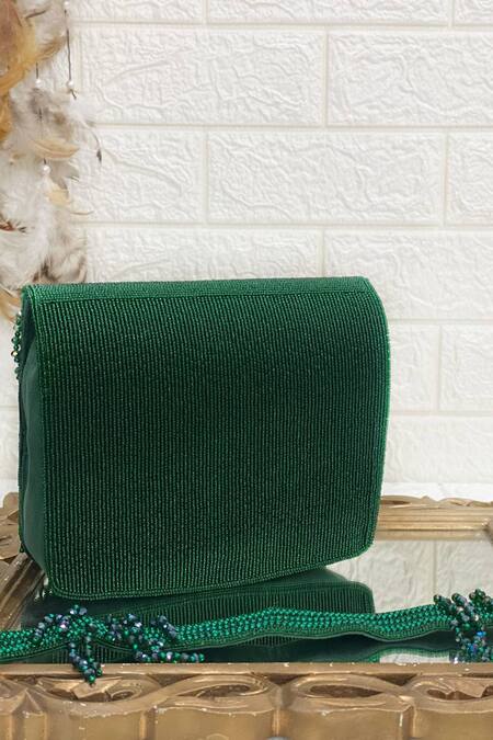 Kainiche By Mehak Green Embellished Clutch Bag Online at Aza Fashions Kainiche By Mehak_Green Embellished Clutch Bag _Online_at_Aza_Fashions
