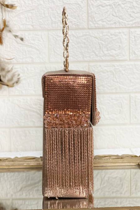Kainiche By Mehak Gold Embellished Rectangle Shaped Bag Online at Aza Fashions Kainiche By Mehak_Gold Embellished Rectangle Shaped Bag _Online_at_Aza_Fashions