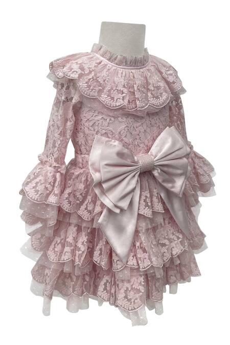 Jasmine And Alaia_Pink Harper Tiered Dress_Online_at_Aza_Fashions