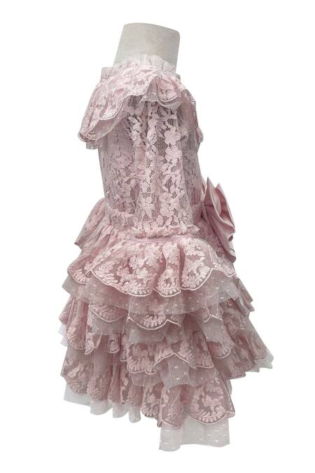 Buy_Jasmine And Alaia_Pink Harper Tiered Dress_Online_at_Aza_Fashions