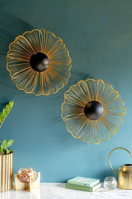 Logam Gold Mild Steel Madison Wall Art - Set Of 2 at Aza Fashions Logam_Gold Mild Steel Madison Wall Art - Set Of 2_at_Aza_Fashions