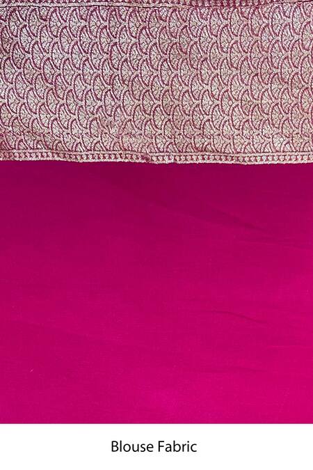 Shop_Naaritva India_Brown Handloom Cotton, Floral Handwoven Banarasi Saree With Running Blouse _Online_at_Aza_Fashions