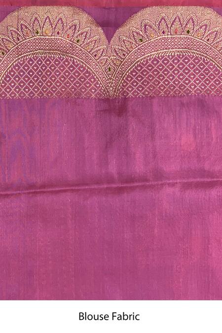 Naaritva India Purple Silk Zari Banarasi Kadwa Floral Handwoven Saree With Running Blouse Online at Aza Fashions Naaritva India_Purple Silk Zari Banarasi Kadwa Floral Handwoven Saree With Running Blouse _Online_at_Aza_Fashions