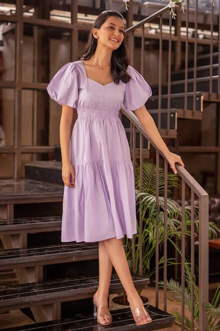 Raquelle Pink Puff Sleeve Dress – The Scorleo