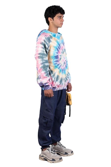 Shop_Theorem_Multi Color Cotton Tie Dye Hoodie  _Online_at_Aza_Fashions