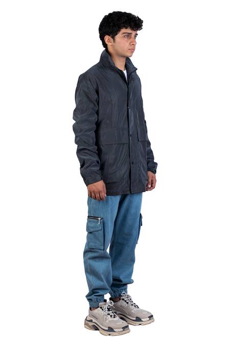 Buy_Theorem_Gray Polyester Reflective Utility Jacket _Online_at_Aza_Fashions