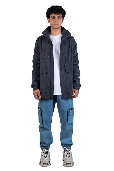 Shop_Theorem_Gray Polyester Reflective Utility Jacket _Online_at_Aza_Fashions