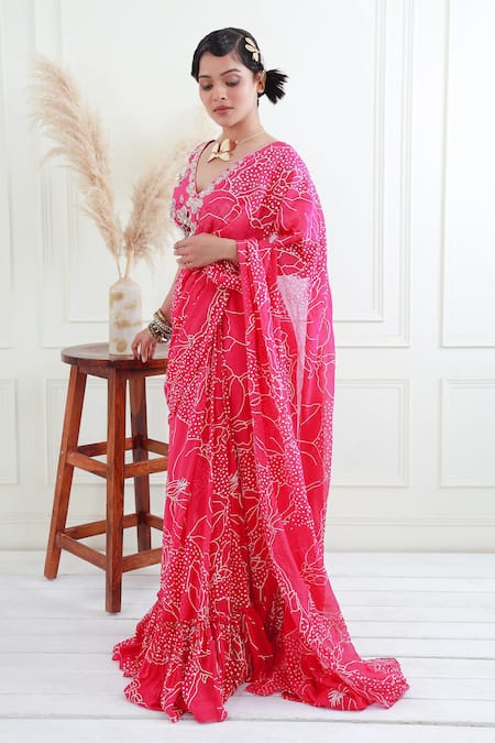 1 Min Ready-To-Wear 3D Padding Shaded Colour Saree With Blouse With Me –  ekmazon.com