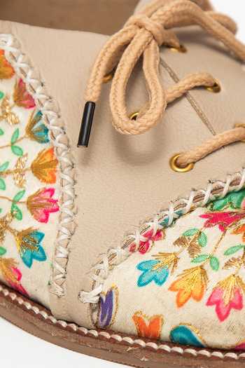 Shop_Kkarma Accessories_Multi Color Ananya Floral Embroidered Oxfords_Online_at_Aza_Fashions