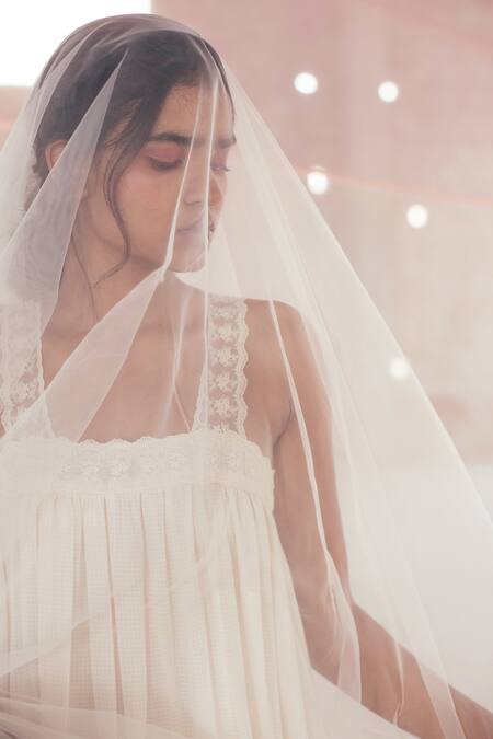 Itr By Khyati Pande_Off White Cotton Square Neck Carnation Hand Block Printed Dress_at_Aza_Fashions