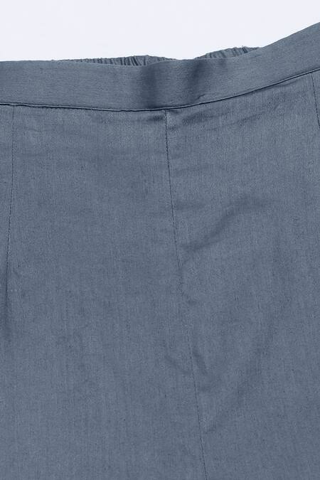 Buy_Ikha Couture_White Linen, Cotton, Maheshwari Embroidery, Tassels Ombre Floral Kurta Set