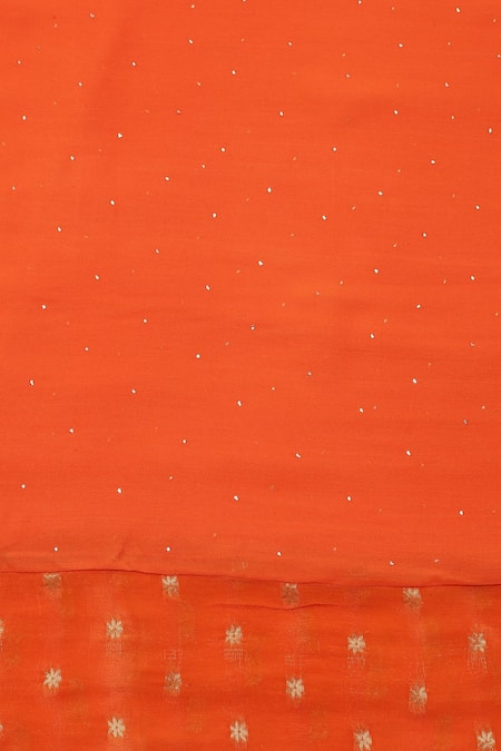 Buy_Two Sisters By Gyans_Orange Cotton, Chanderi Mirrors V-neck Straight Kurta Set 