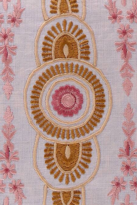 Khaabka Pink Cotton Linen Embroidery Cushion Cover - Set Of 2 Online at Aza Fashions Khaabka_Pink Cotton Linen Embroidery Cushion Cover - Set Of 2_Online_at_Aza_Fashions
