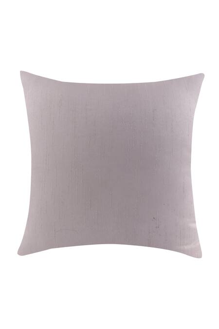 Khaabka_Brown Silk Embroidery Butterfly Cushion Cover - Set Of 2_at_Aza_Fashions