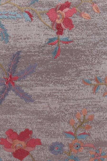 Buy Khaabka Grey Jacquard Silk Embroidery Cushion Cover - Set Of 2 Online at Aza Fashions Buy_Khaabka_Grey Jacquard Silk Embroidery Cushion Cover - Set Of 2_Online_at_Aza_Fashions