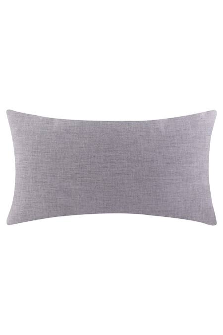 Khaabka Grey Jacquard Silk Embroidery Cushion Cover - Set Of 2 at Aza Fashions Khaabka_Grey Jacquard Silk Embroidery Cushion Cover - Set Of 2_at_Aza_Fashions