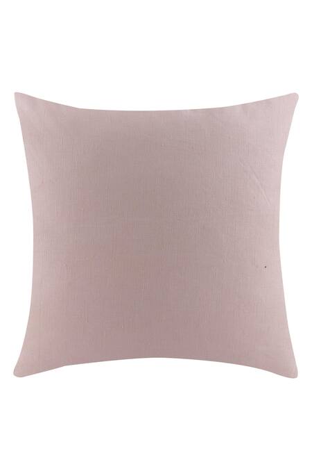Khaabka_Cream Chanderi Silk Embroidery Cushion Cover - Set Of 2_at_Aza_Fashions