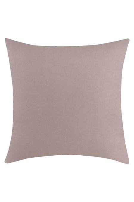 Khaabka_Pink Cotton Linen Embroidery Blossom Cushion Cover - Set Of 2_at_Aza_Fashions