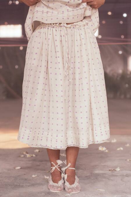 Buy_Itr By Khyati Pande_Off White Handloom Cotton, Silk Lace Halter Neck Orchid Summer Top