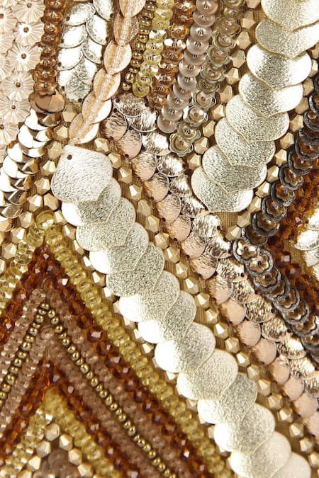 Buy_The Purple Sack_Gold Embroidery, Sequins Rectangle Shaped Clutch _Online_at_Aza_Fashions