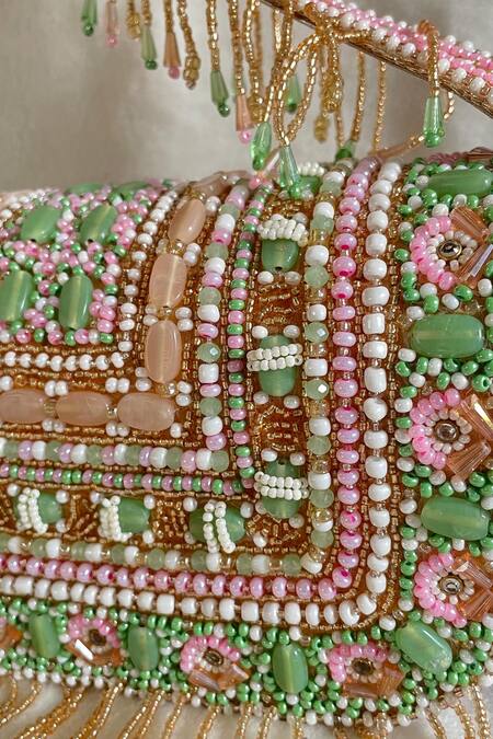 Kreivo By Vamanshi Damania_Multi Color Embellished Beads Boho Bag _Online_at_Aza_Fashions