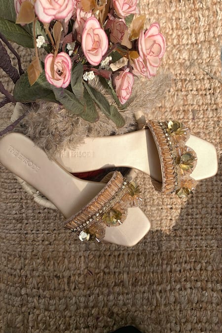 The Episode Gold Tender Love Embellished Flats at Aza Fashions The Episode_Gold Tender Love Embellished Flats _at_Aza_Fashions