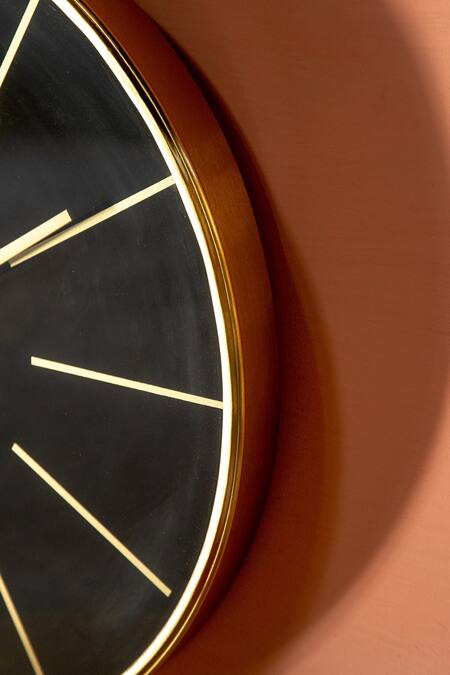 Shop Logam Black Mild Steel And Glass Hudson Wall Clock Online at Aza Fashions Shop_Logam_Black Mild Steel And Glass Hudson Wall Clock_Online_at_Aza_Fashions