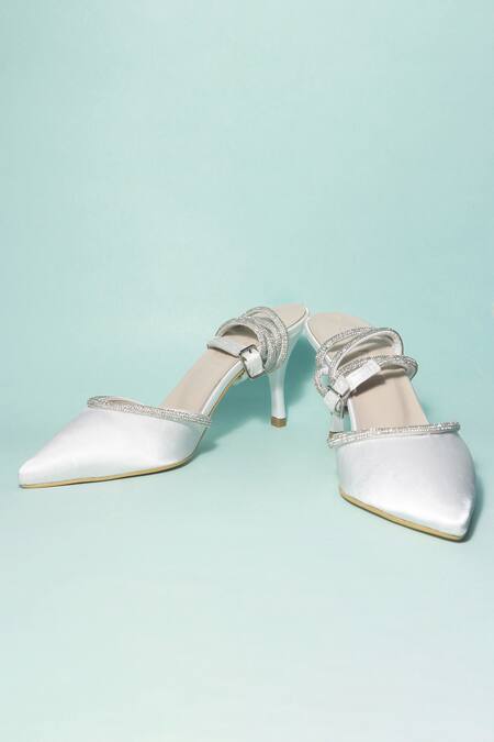 Buy_Myra_White Embellished Love Affair Pointed Toe Heels _Online_at_Aza_Fashions