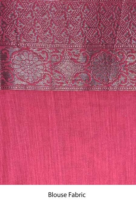 Shop Naaritva India Pink Chiffon, Chanderi Handwoven Saree With Running Blouse Online at Aza Fashions Shop_Naaritva India_Pink Chiffon, Chanderi Handwoven Saree With Running Blouse _Online_at_Aza_Fashions