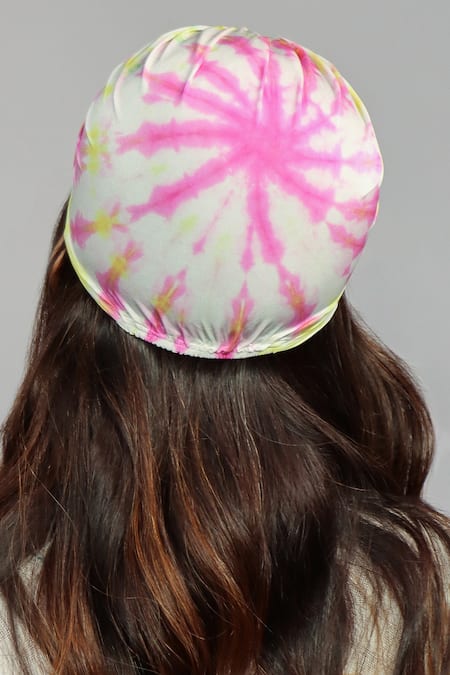 Shop_Hair Drama CO_White Tie Dye Hand Turban _at_Aza_Fashions