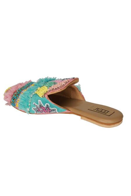 Jutti Express_Multi Color Frill Mules _at_Aza_Fashions