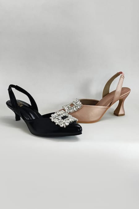 Buy_The Alter_Pink Rhinestones Alora Pointed Toe Embellished Stiletto Heels _Online_at_Aza_Fashions