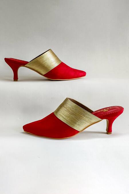 Red best sale stiletto mules