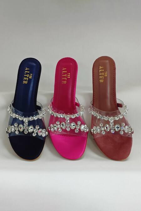 The Alter_Blue Embellished Zenzy Hourglass Heels_at_Aza_Fashions
