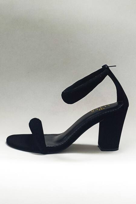 Open Toe - Black Block Heels