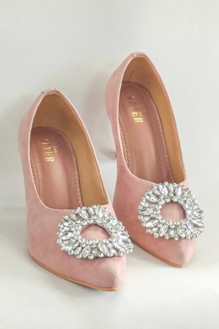 Buy_The Alter_Pink Stones Embellished Pumps_Online_at_Aza_Fashions