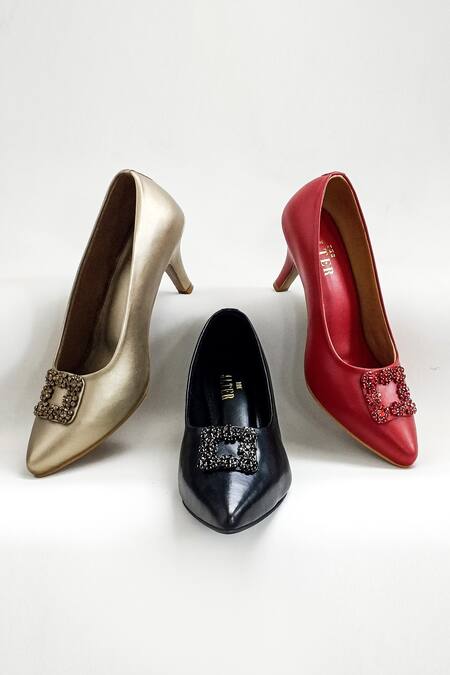 Shop The Alter Red Stones Embellished Riona Pumps Online at Aza Fashions Shop_The Alter_Red Stones Embellished Riona Pumps _Online_at_Aza_Fashions