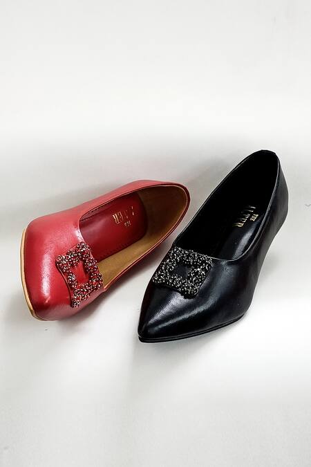 The Alter Red Stones Embellished Riona Pumps at Aza Fashions The Alter_Red Stones Embellished Riona Pumps _at_Aza_Fashions