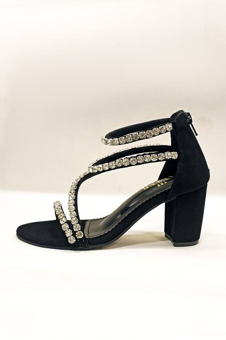 Buy The Alter Black Rhinestones Serena Embellished Heels Online at Aza Fashions Buy_The Alter_Black Rhinestones Serena Embellished Heels _Online_at_Aza_Fashions