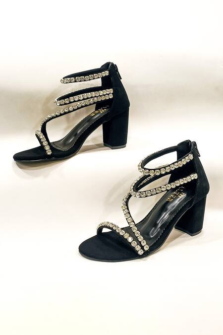 The Alter Black Rhinestones Serena Embellished Heels at Aza Fashions The Alter_Black Rhinestones Serena Embellished Heels _at_Aza_Fashions