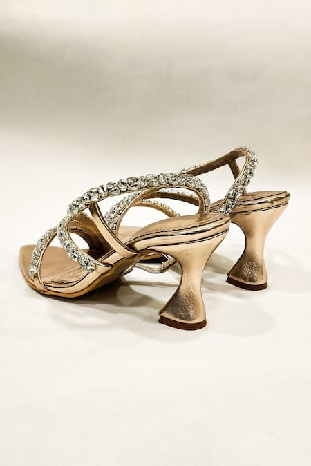 Buy_The Alter_Pink Rhinestones Kiara Pointed Toe Hourglass Heels _Online_at_Aza_Fashions