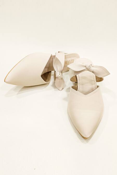 Buy_The Alter_Beige Bows Beverly Block Heels _Online_at_Aza_Fashions